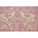 Pink Oushak Oriental Runner Rug Handmade Floral Wool Carpet - 2'7"x 9'11"