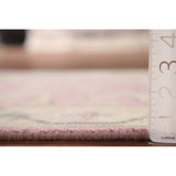 Pink Oushak Oriental Runner Rug Handmade Floral Wool Carpet - 2'7"x 9'11"
