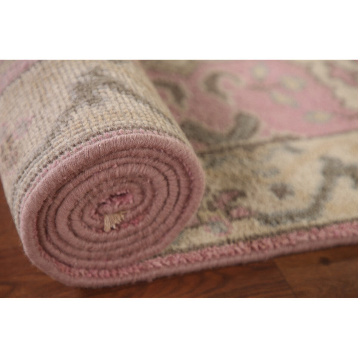 Pink Oushak Oriental Runner Rug Handmade Floral Wool Carpet - 2'7"x 9'11"