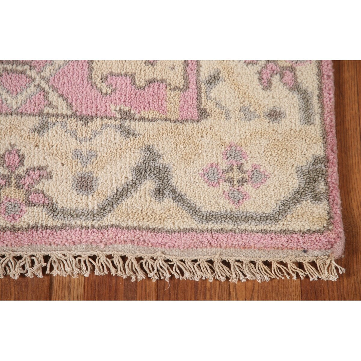 Pink Oushak Oriental Runner Rug Handmade Floral Wool Carpet - 2'7"x 9'11"
