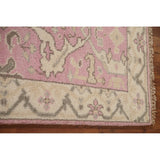 Pink Oushak Oriental Runner Rug Handmade Floral Wool Carpet - 2'7"x 9'11"