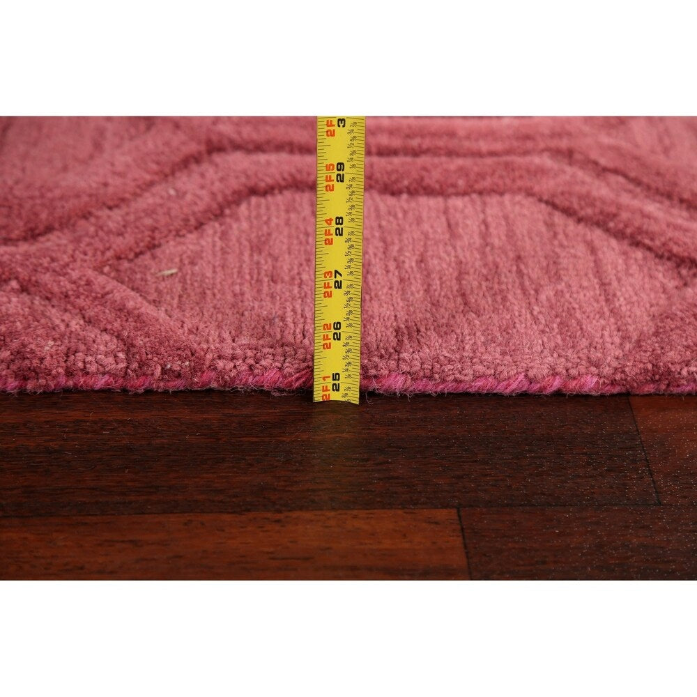 Pink Trellis Moroccan Oriental Staircase Runner Rug Hand-tufted - 2'6" x 7'10"