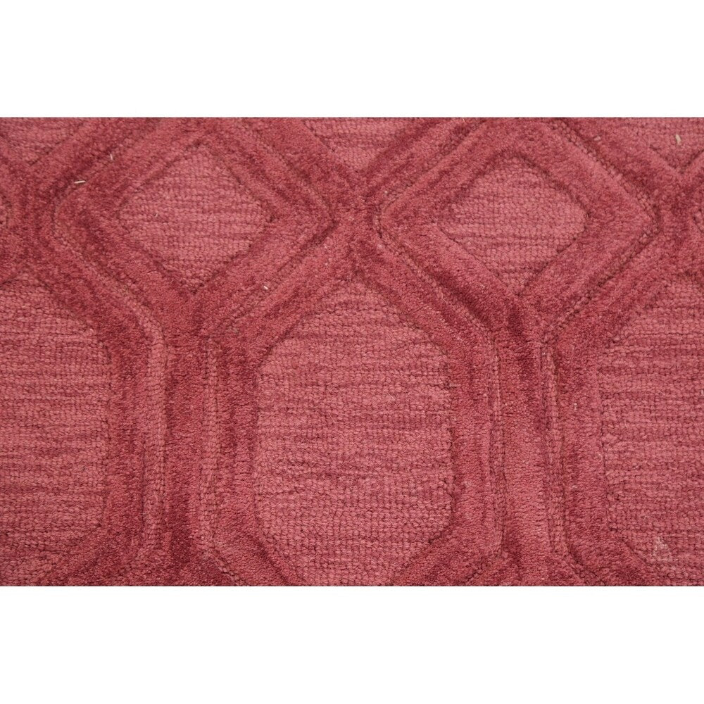Pink Trellis Moroccan Oriental Staircase Runner Rug Hand-tufted - 2'6" x 7'10"
