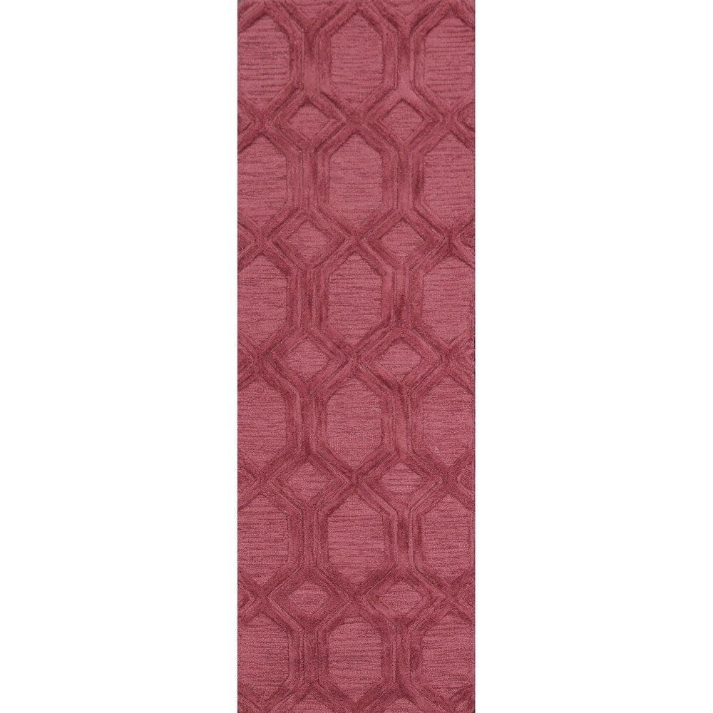 Pink Trellis Moroccan Oriental Staircase Runner Rug Hand-tufted - 2'6" x 7'10"