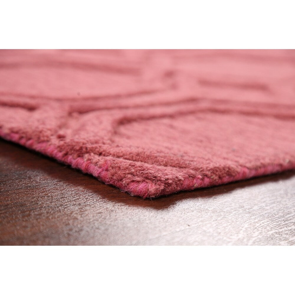 Pink Trellis Moroccan Oriental Staircase Runner Rug Hand-tufted - 2'6" x 7'10"