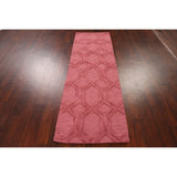 Pink Trellis Moroccan Oriental Staircase Runner Rug Hand-tufted - 2'6" x 7'10"