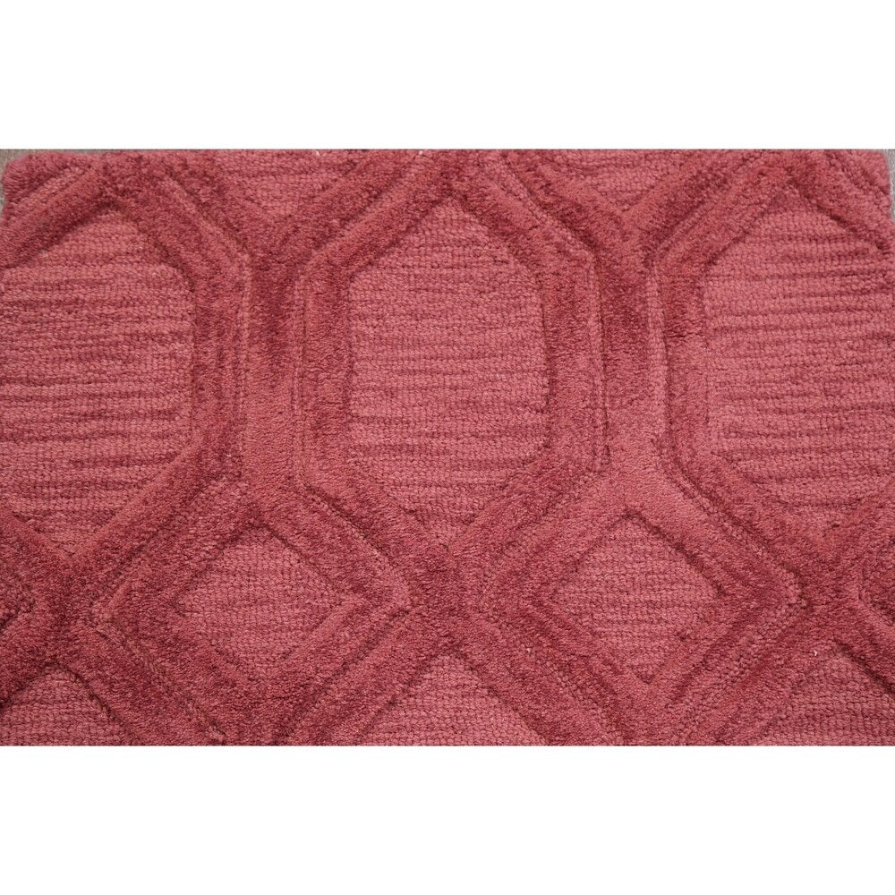Pink Trellis Moroccan Oriental Staircase Runner Rug Hand-tufted - 2'6" x 7'10"