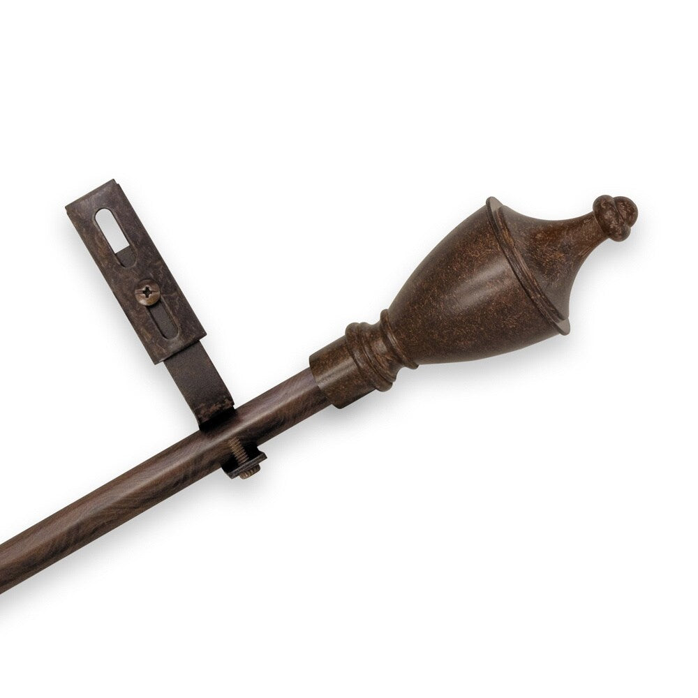 Pinnacle Adjustable Curtain Rod Set with Bishop Finial