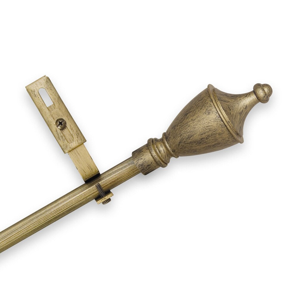 Pinnacle Adjustable Curtain Rod Set with Bishop Finial