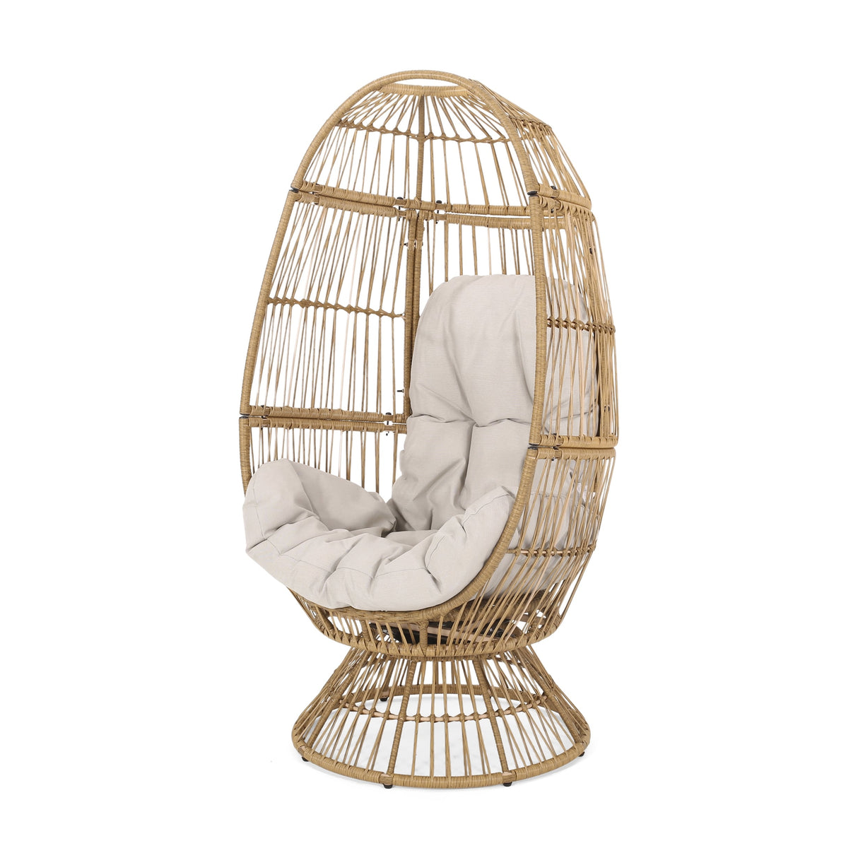 Pintan Outdoor Wicker Swivel Egg Chair by Christopher Knight Home