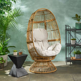 Pintan Outdoor Wicker Swivel Egg Chair by Christopher Knight Home