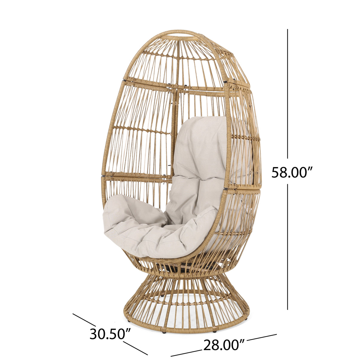 Pintan Outdoor Wicker Swivel Egg Chair by Christopher Knight Home
