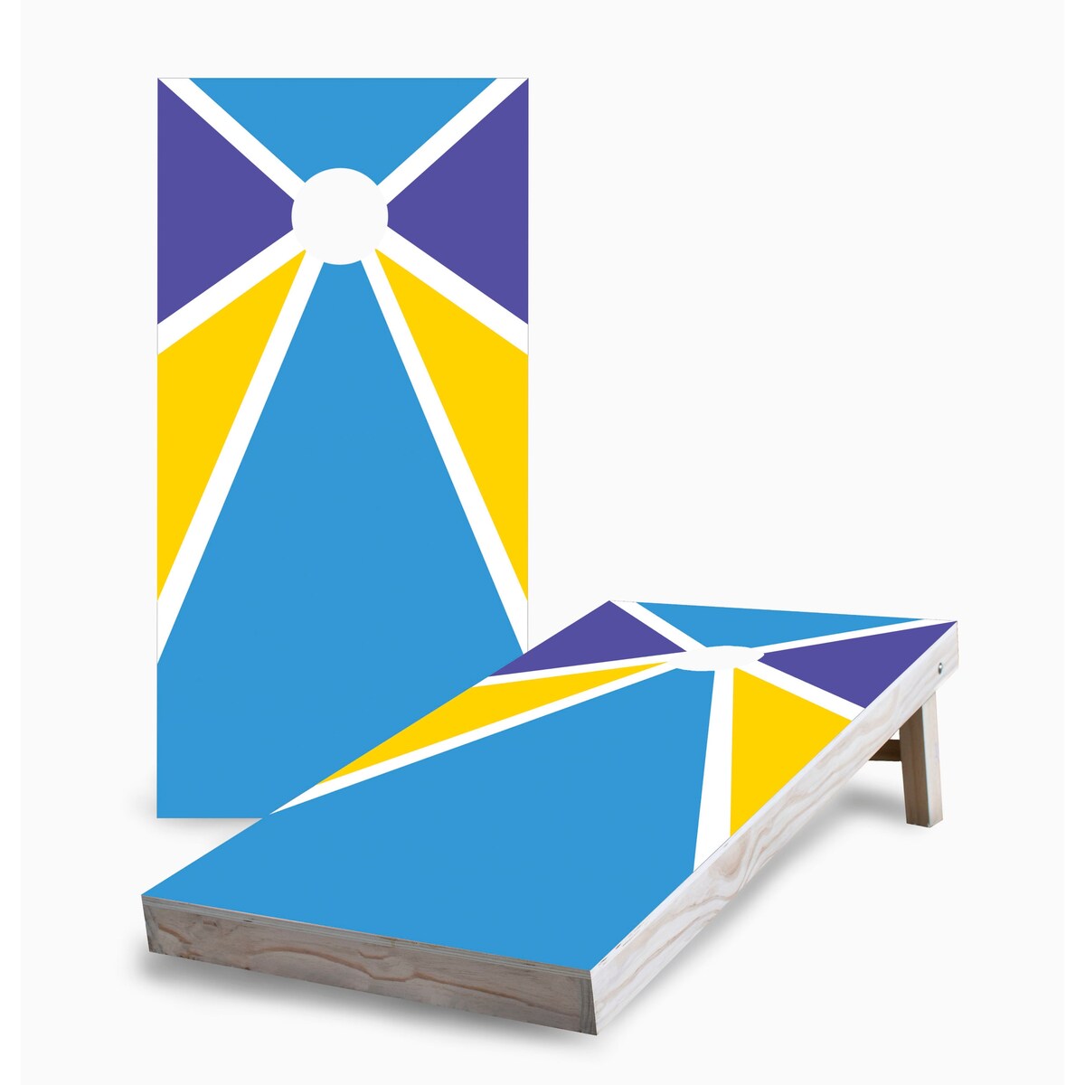 Pinwheel Corn Hole Board Set w Case & Lights