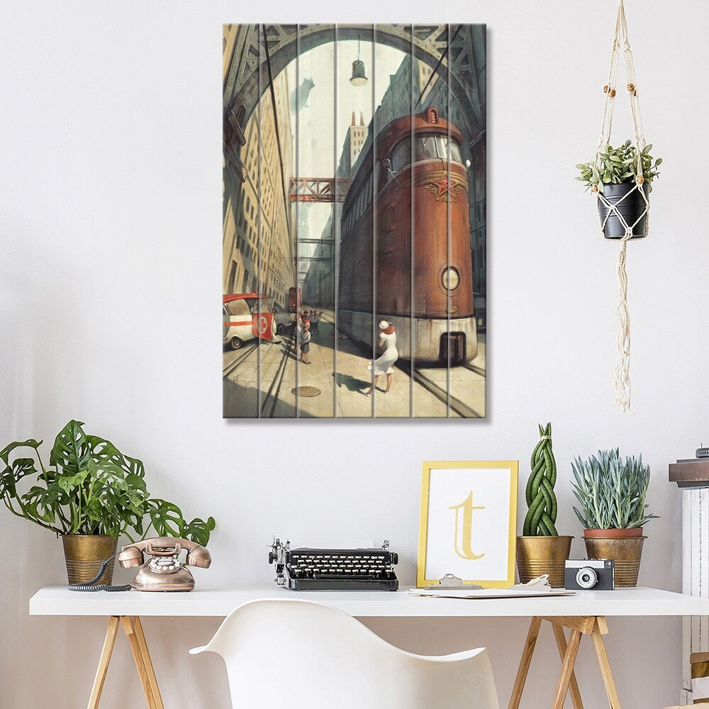 Pioneer'S Dead Print On Wood by Waldemar Kazak - Multi-Color