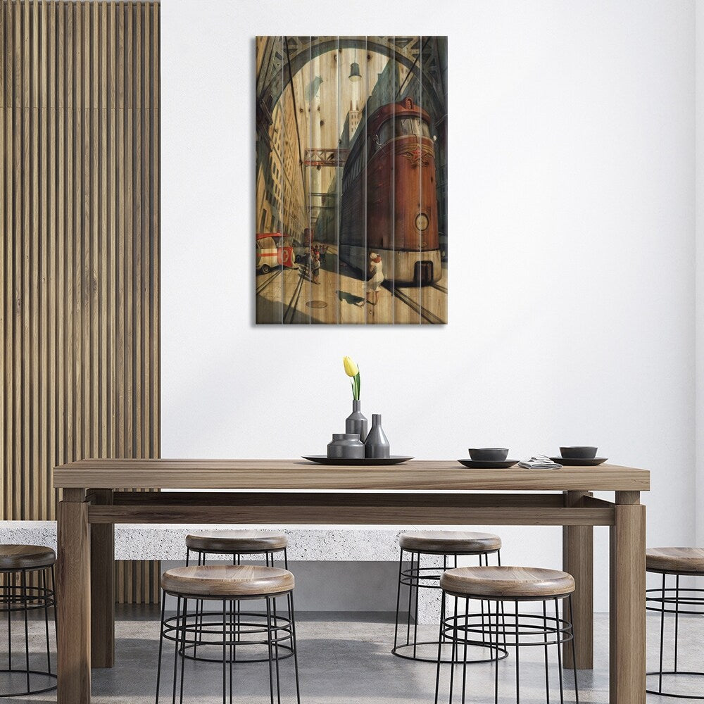 Pioneer'S Dead Print On Wood by Waldemar Kazak - Multi-Color