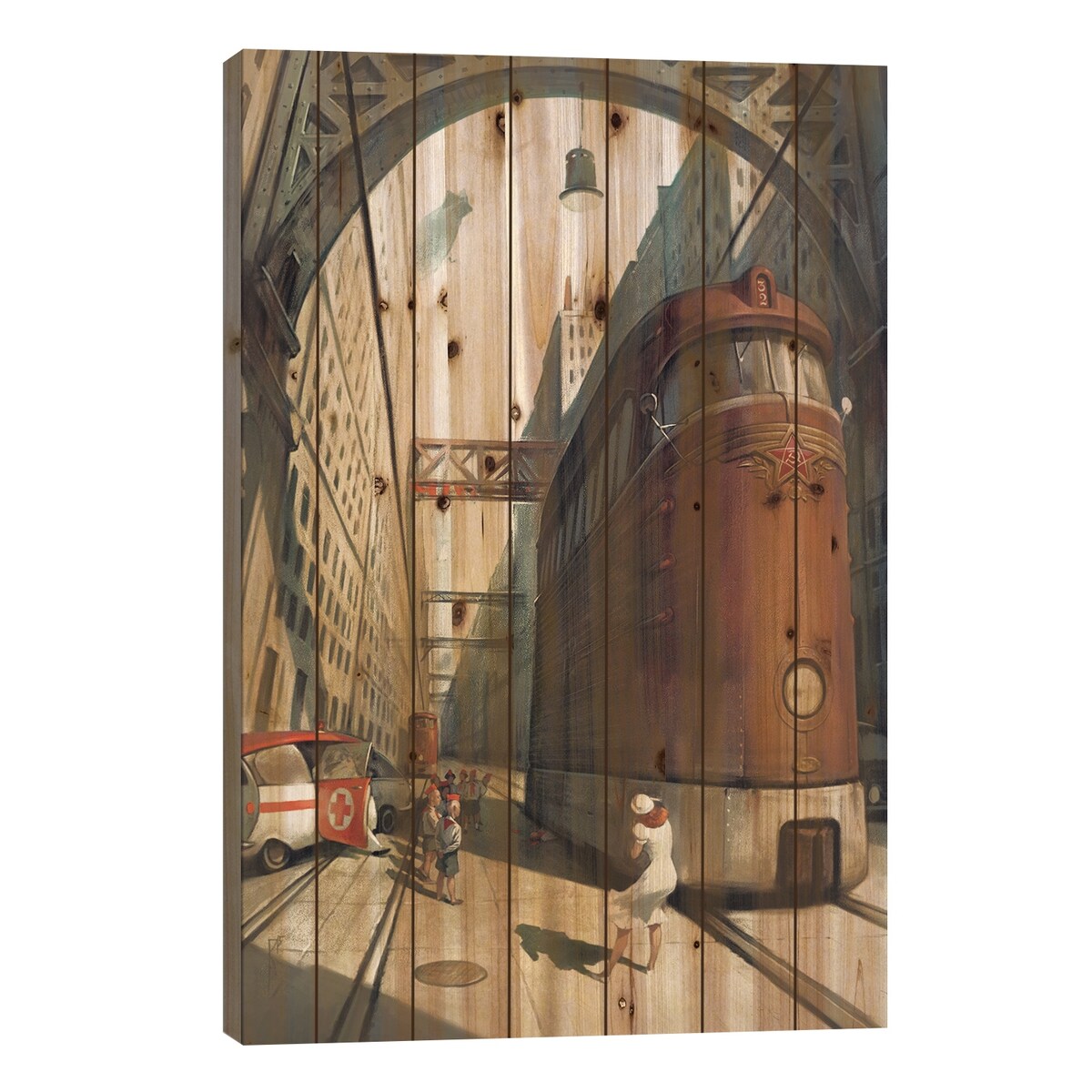 Pioneer'S Dead Print On Wood by Waldemar Kazak - Multi-Color