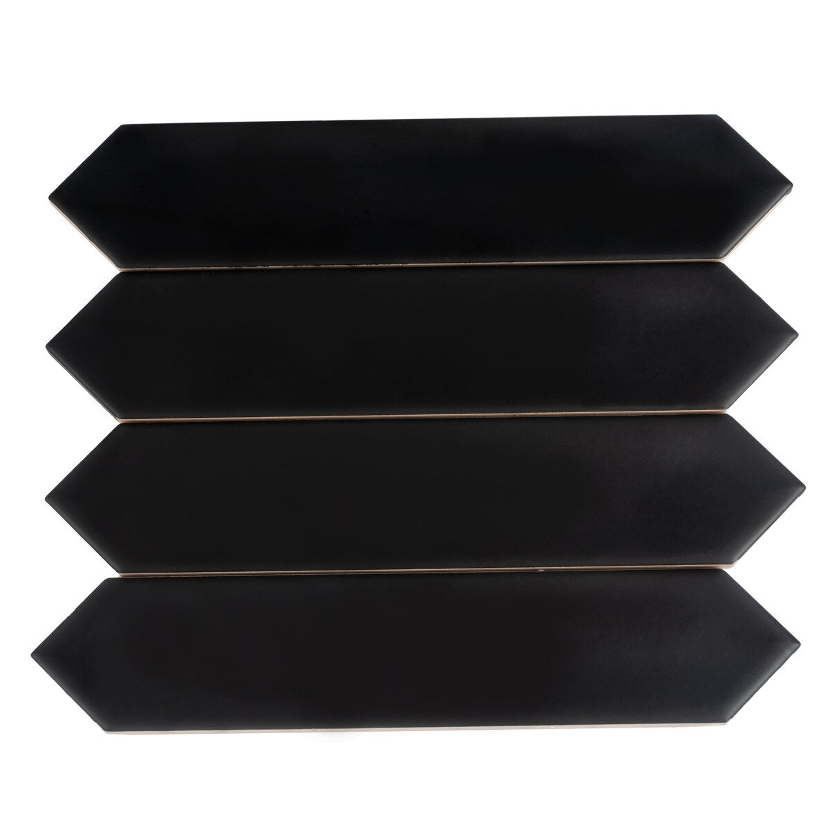 Apollo tile 2" x 10" Piquet Matte Black Ceramic Tile (5.38 sq ft/case) - 44 Pack