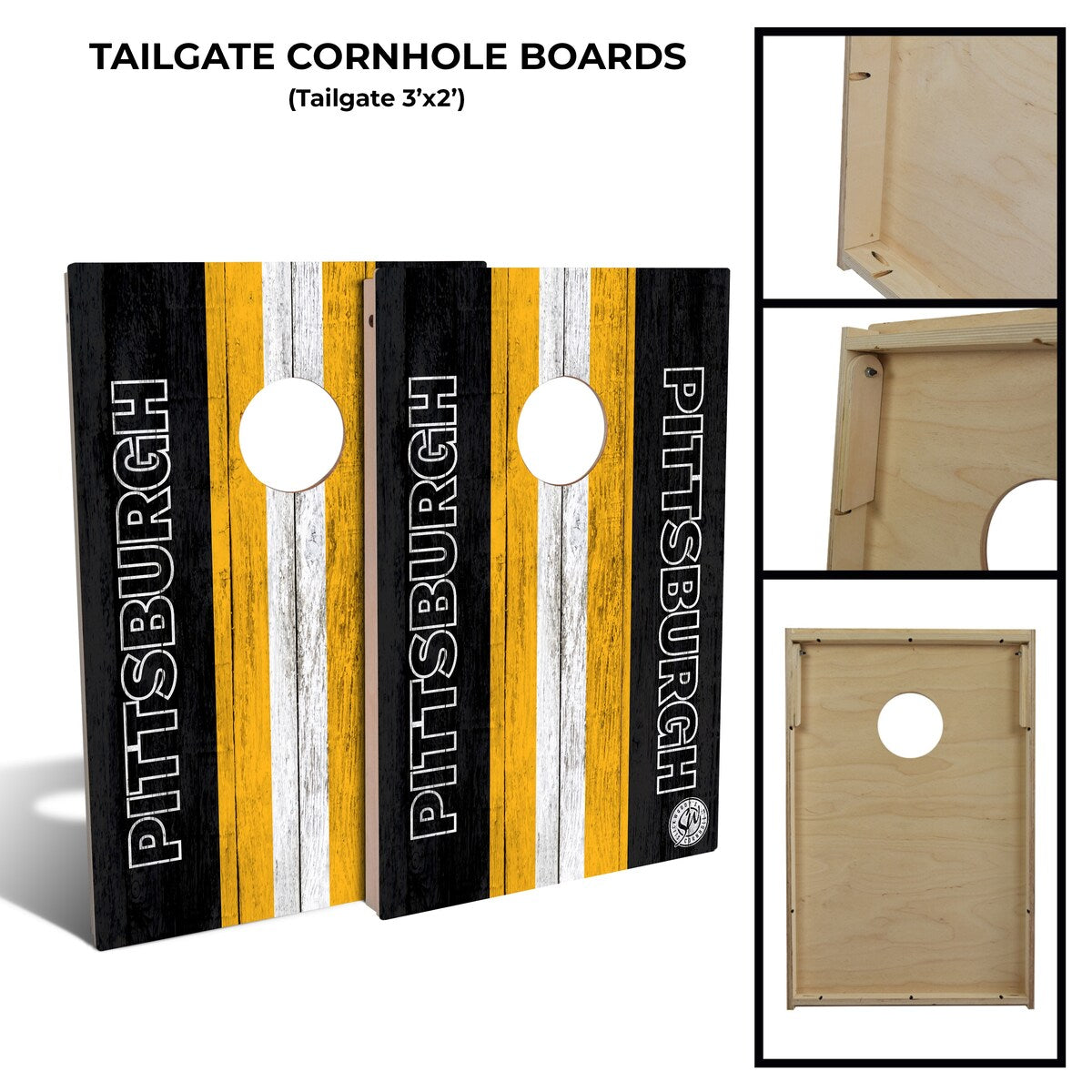 Pittsburgh Football Tailgate Cornhole Board Set (Includes 8 Bags) - N/A