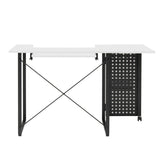 Sew Ready Pivot Sewing Table with Storage Panel and Adjustable Platform