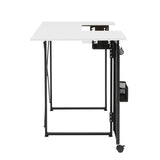 Sew Ready Pivot Sewing Table with Storage Panel and Adjustable Platform