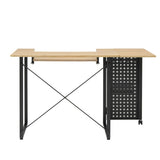 Sew Ready Pivot Sewing Table with Storage Panel and Adjustable Platform
