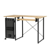 Sew Ready Pivot Sewing Table with Storage Panel and Adjustable Platform