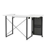 Sew Ready Pivot Sewing Table with Storage Panel and Adjustable Platform