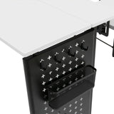 Sew Ready Pivot Sewing Table with Storage Panel and Adjustable Platform