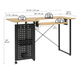 Sew Ready Pivot Sewing Table with Storage Panel and Adjustable Platform