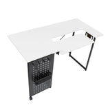 Sew Ready Pivot Sewing Table with Storage Panel and Adjustable Platform