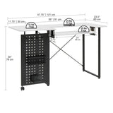 Sew Ready Pivot Sewing Table with Storage Panel and Adjustable Platform