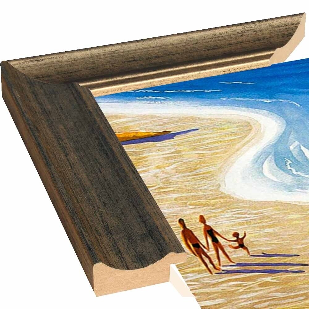 Plages De France-VINAPP122839 Framed Print 20"x12" by Vintage Apple Collection