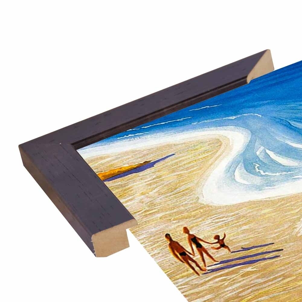 Plages De France-VINAPP122839 Framed Print 20"x12" by Vintage Apple Collection