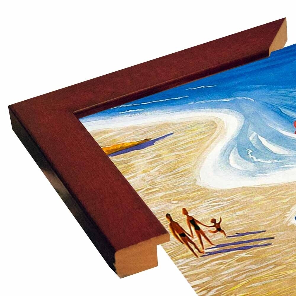 Plages De France-VINAPP122839 Framed Print 20"x12" by Vintage Apple Collection