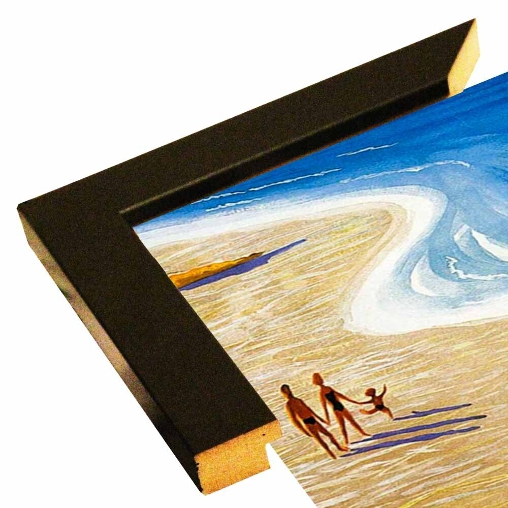 Plages De France-VINAPP122839 Framed Print 20"x12" by Vintage Apple Collection