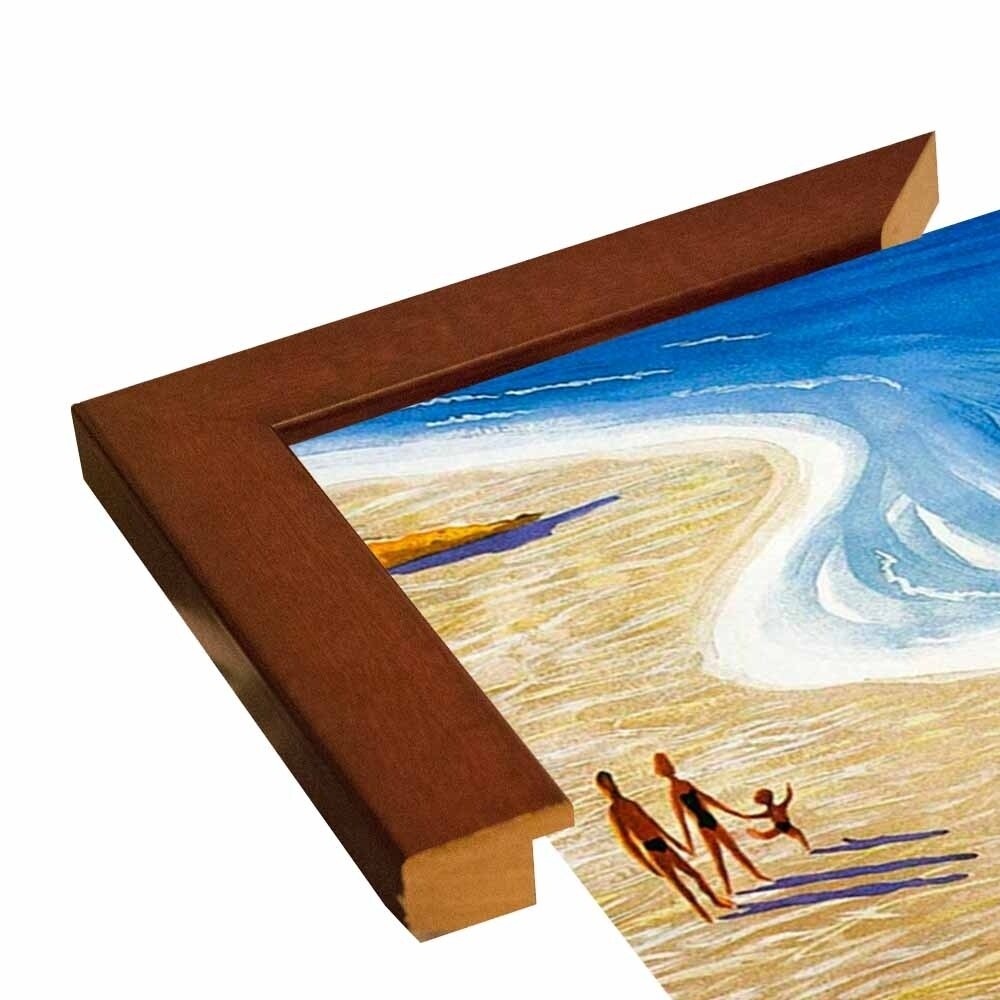 Plages De France-VINAPP122839 Framed Print 20"x12" by Vintage Apple Collection