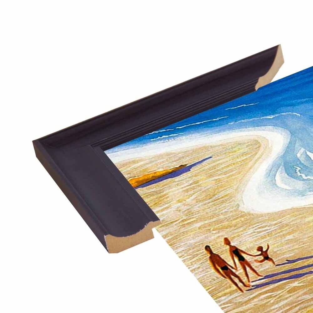 Plages De France-VINAPP122839 Framed Print 20"x12" by Vintage Apple Collection
