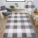 World Rug Gallery Plaid Check Farmhouse Area Rug