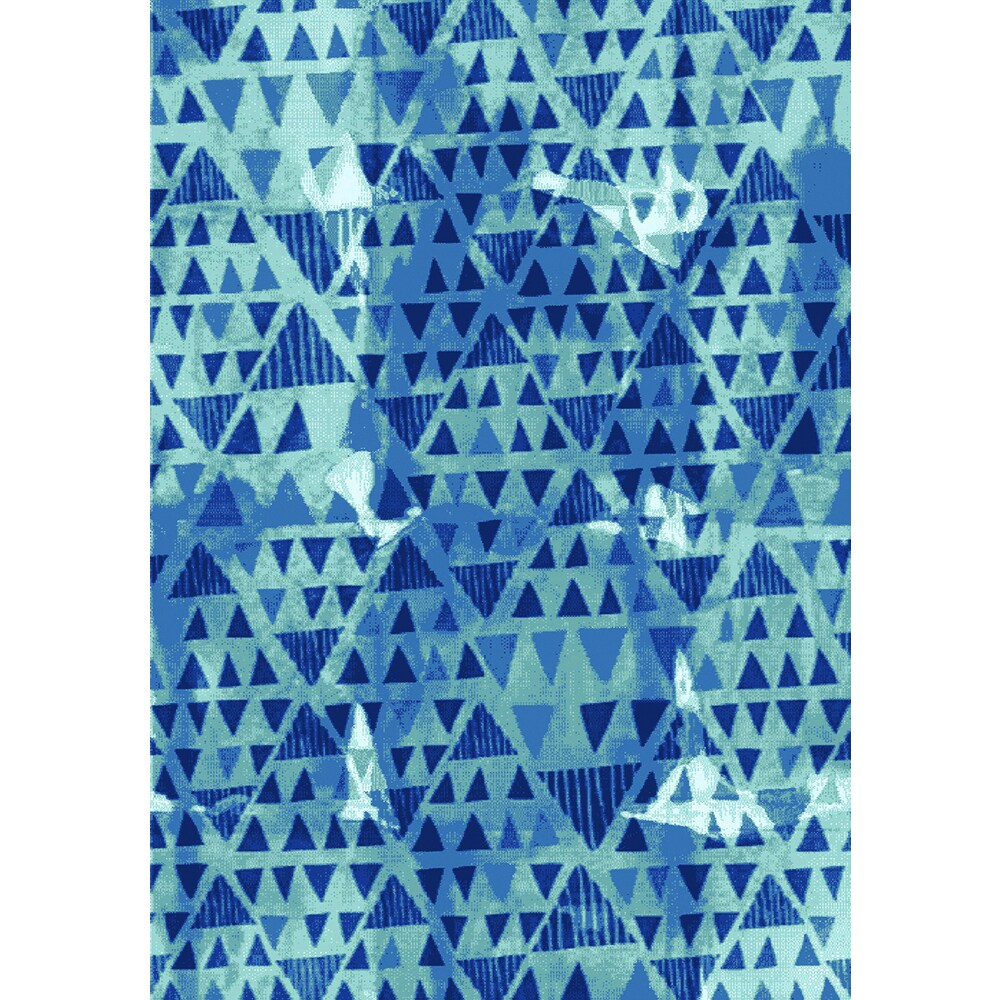 Plait Blue Tribal Diamonds Rug (7'10 x 10'6) - 7'10" x 10'6"