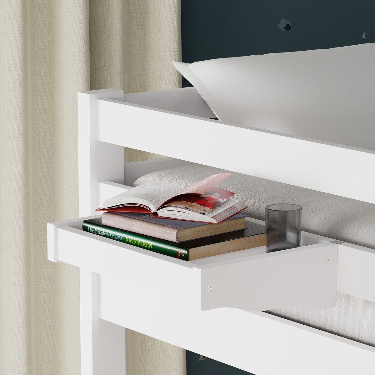Plana Wood Bunk Bed and Hanging Nightstand