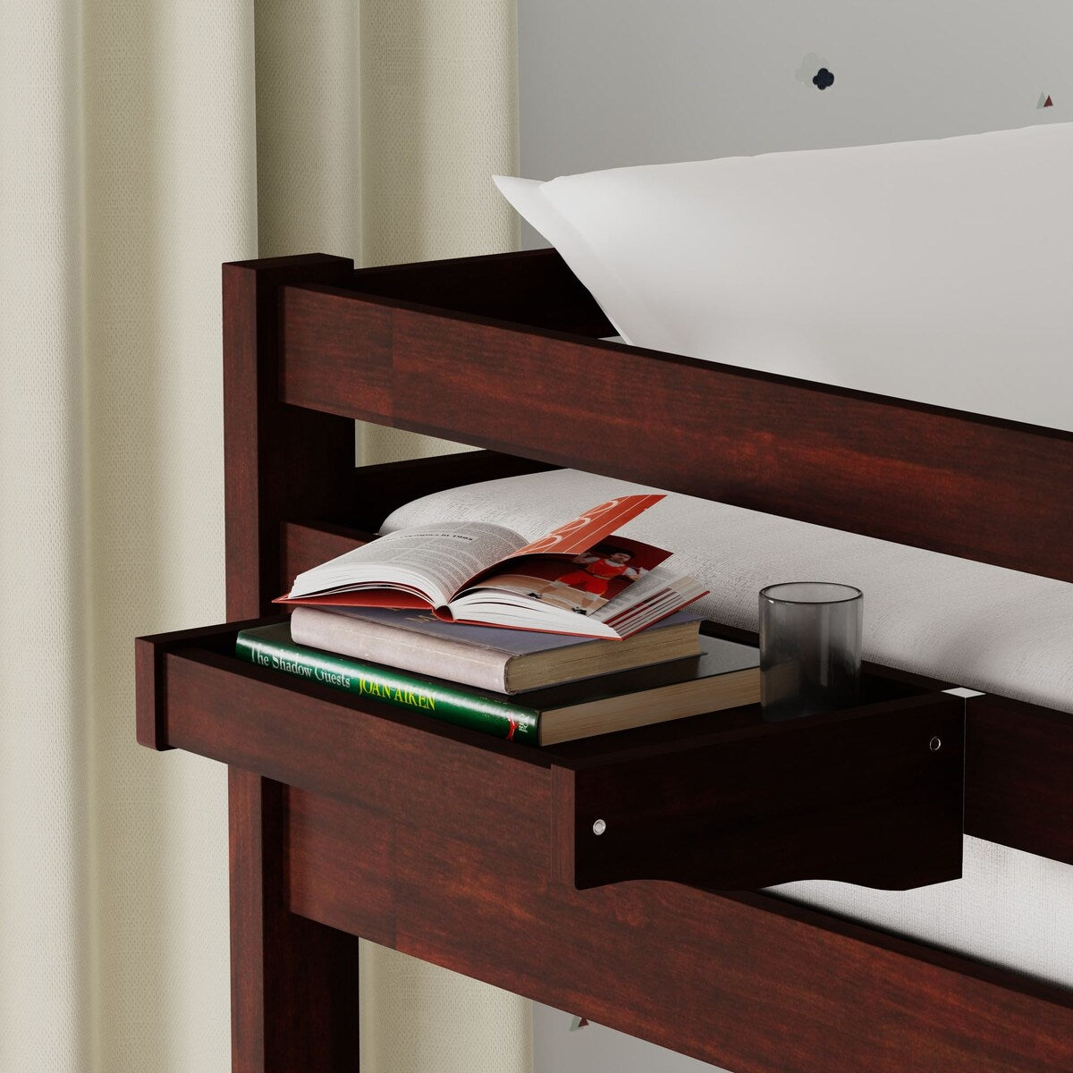 Plana Wood Bunk Bed and Hanging Nightstand