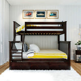 Plank and Beam Twin over Full Bunk Bed with Trundle