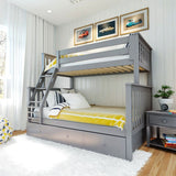 Plank and Beam Twin over Full Bunk Bed with Trundle