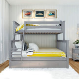 Plank and Beam Twin over Full Bunk Bed with Trundle