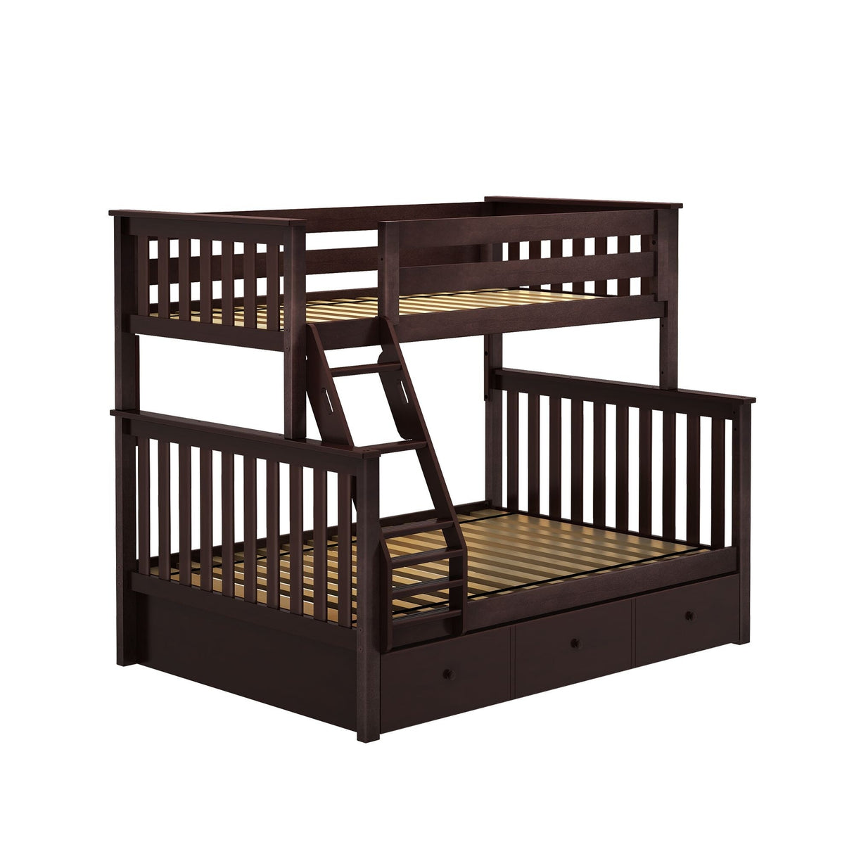 Plank and Beam Twin over Full Bunk Bed with Trundle