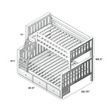 Plank and Beam Twin over Full Bunk Bed with Trundle