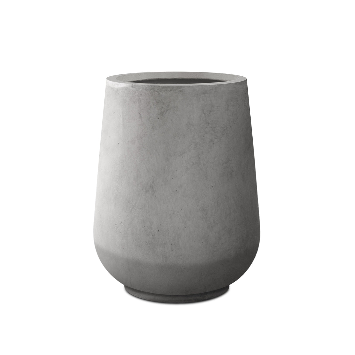 Plantara 14" H Round Raw Concrete Planter pot, Modern planter with Drainage Hole,Flower Pot for Outdoor