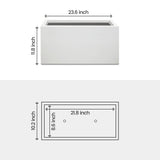 Plantara 24" L Rectangule Solid White Concrete planter, Modern Plant pot, Handmade Garden Flower pot for Outdoor