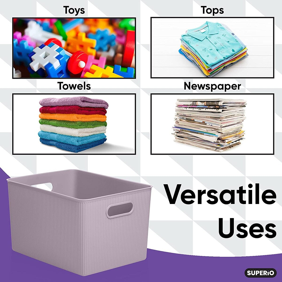 Plastic Cube Set of 2 - 15"W x 9"H x 11.5"D