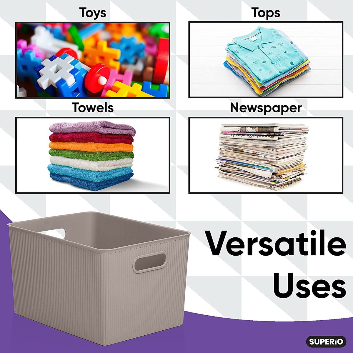 Plastic Cube Set of 2 - 15"W x 9"H x 11.5"D